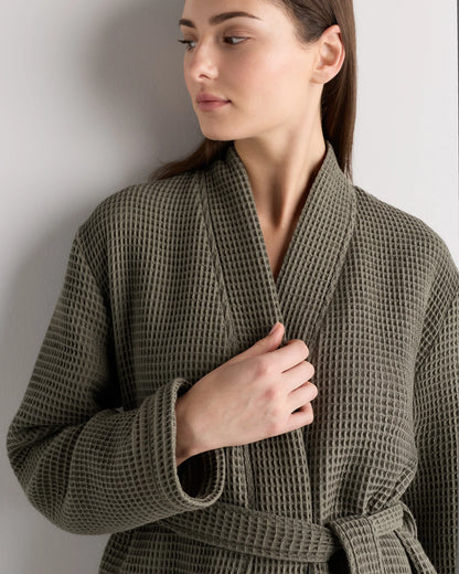 Organic Turkish Waffle Robe - XS / White