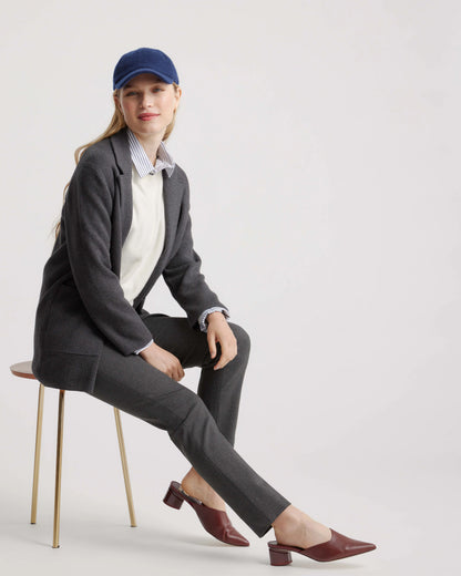 Ultra-Stretch Ponte Pintuck Ankle Pants - XS / Ecru