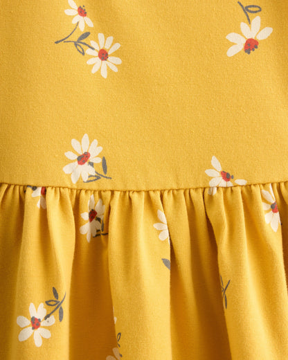 Organic Cotton Long Sleeve Skater Dress - 2T / Red Poppy Garden