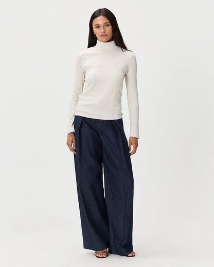 Organic Cotton Micro-Rib Turtleneck - XS / Taupe Brown
