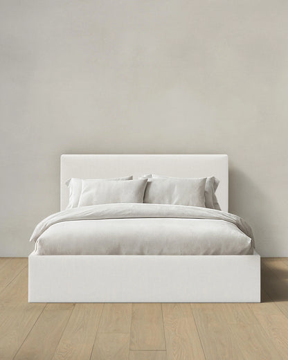 Square Bed in Performance Velvet - Full / Chocolate
