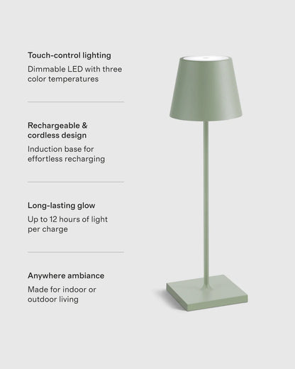 Poldina Pro Rechargeable Table Lamp by Zafferano - Regular / White