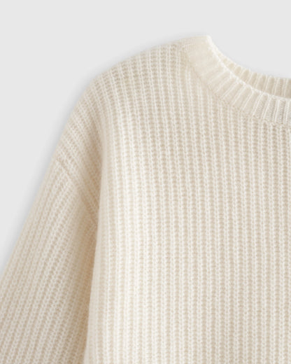 Washable Cashmere Fisherman Tunic Sweater - 2T / Ivory