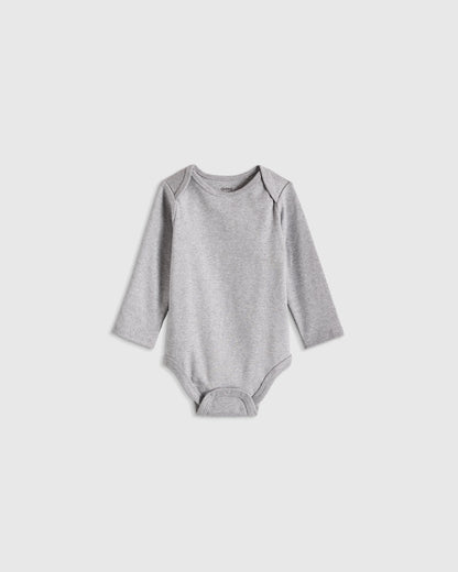 100% Organic Cotton Long Sleeve Bodysuit - 0-3M / Safari