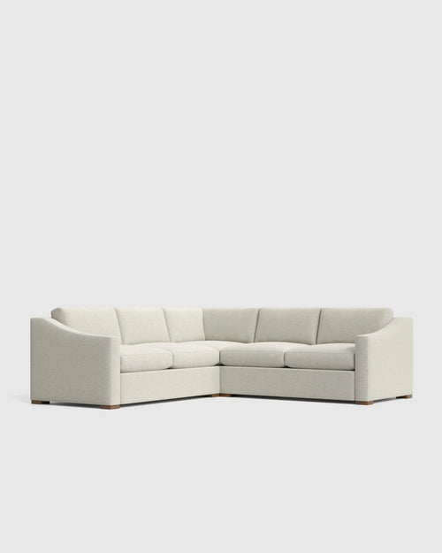 Hollis Slope Arm L Sectional in Performance Basketweave - 110x110 / Flax