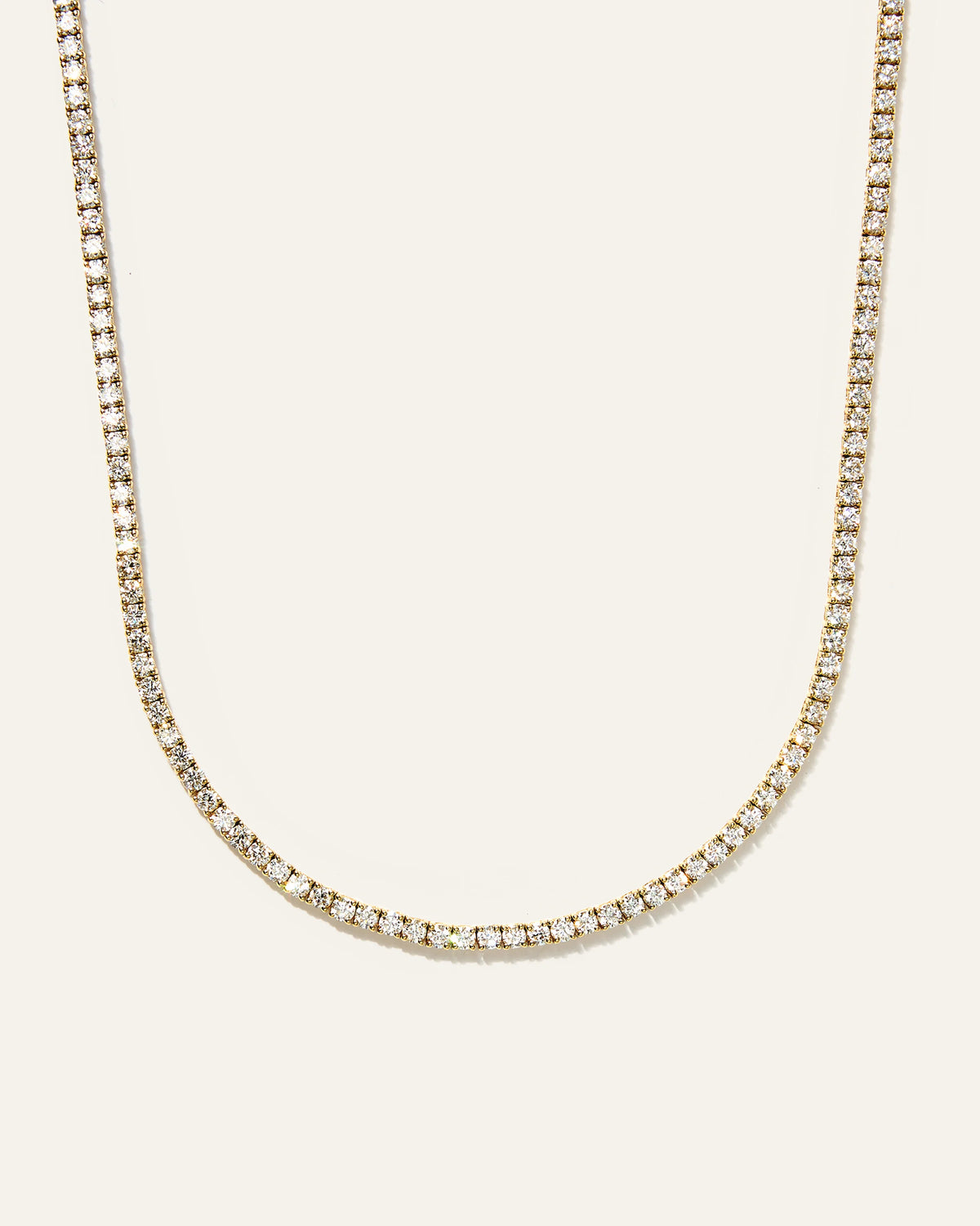 14K Gold Lab Grown Diamond Tennis Necklace - 7ctw - 16" / Yellow Gold