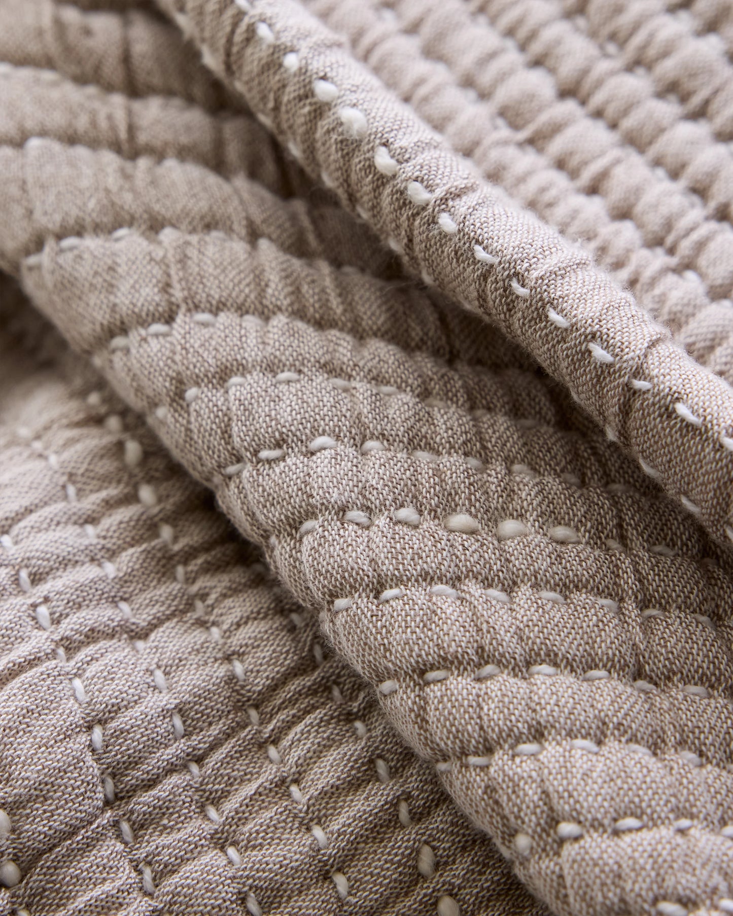 Organic Cotton Channel Stitch Coverlet - Twin / Coral Pink