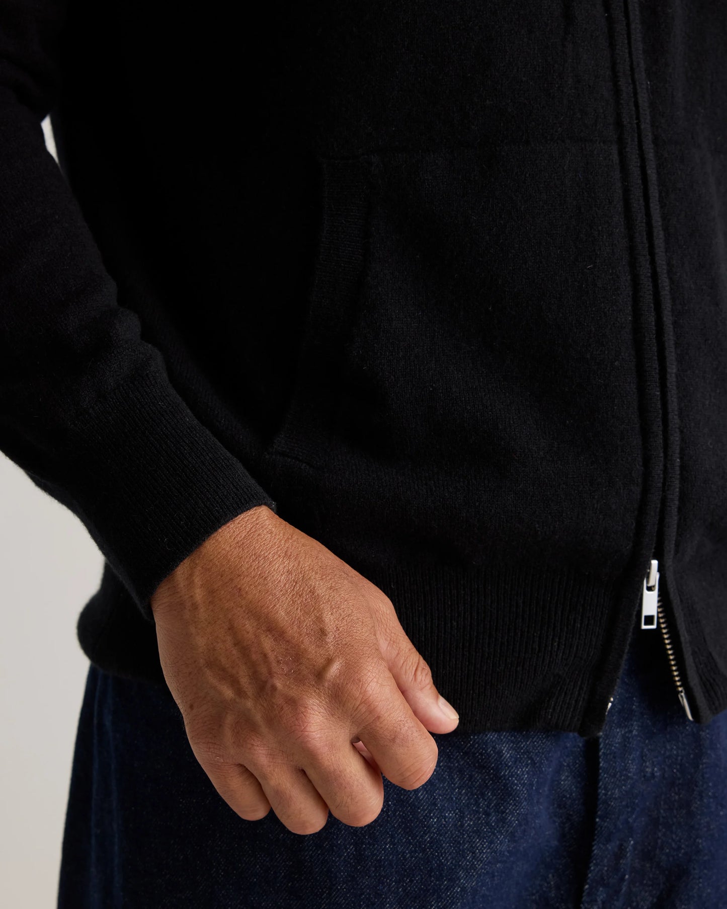 Mongolian Cashmere Full Zip Sweater - S / Teak