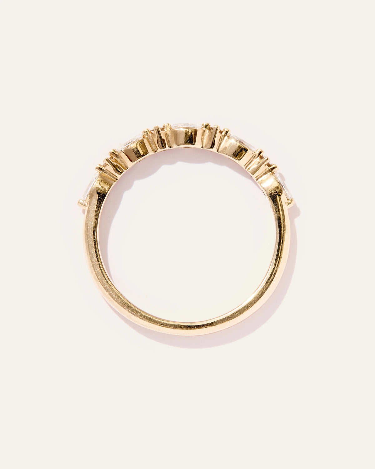 Diamond Alternating Marquise & Round Band - 4 / Yellow Gold
