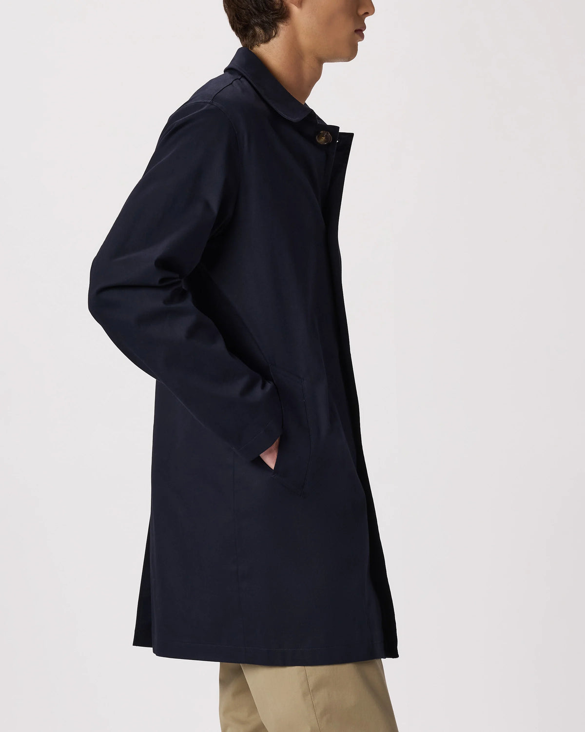 Comfort Stretch Trench Coat - S / Midnight Black