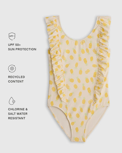 Ruffle One Piece Swimsuit - 2T / Soft Ditsy Floral