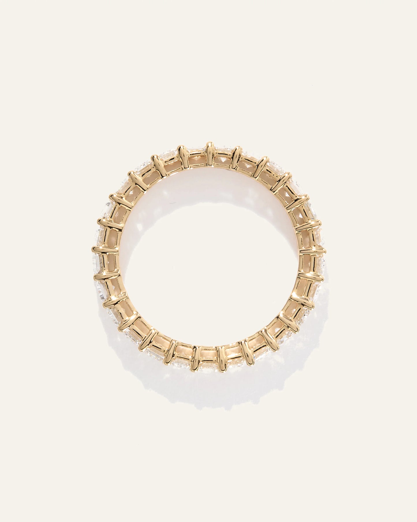 Lab Grown Diamond Emerald Eternity Band - 5 / Yellow Gold