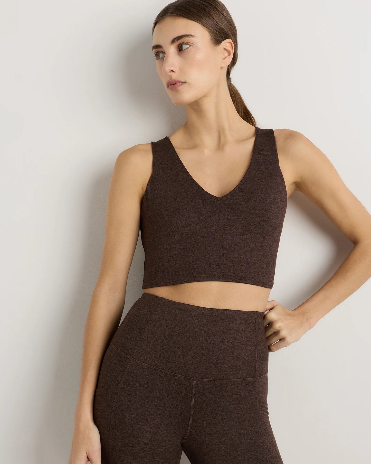 Ultra-Soft V-Neck Cropped Tank - XS / Heather Navy