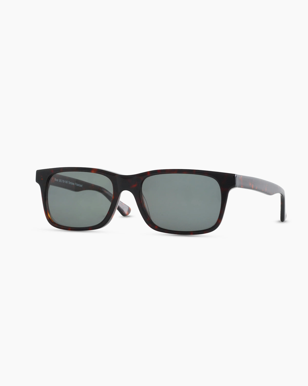 River Polarized Acetate Sunglasses - One Size / Tortoise with Green lens