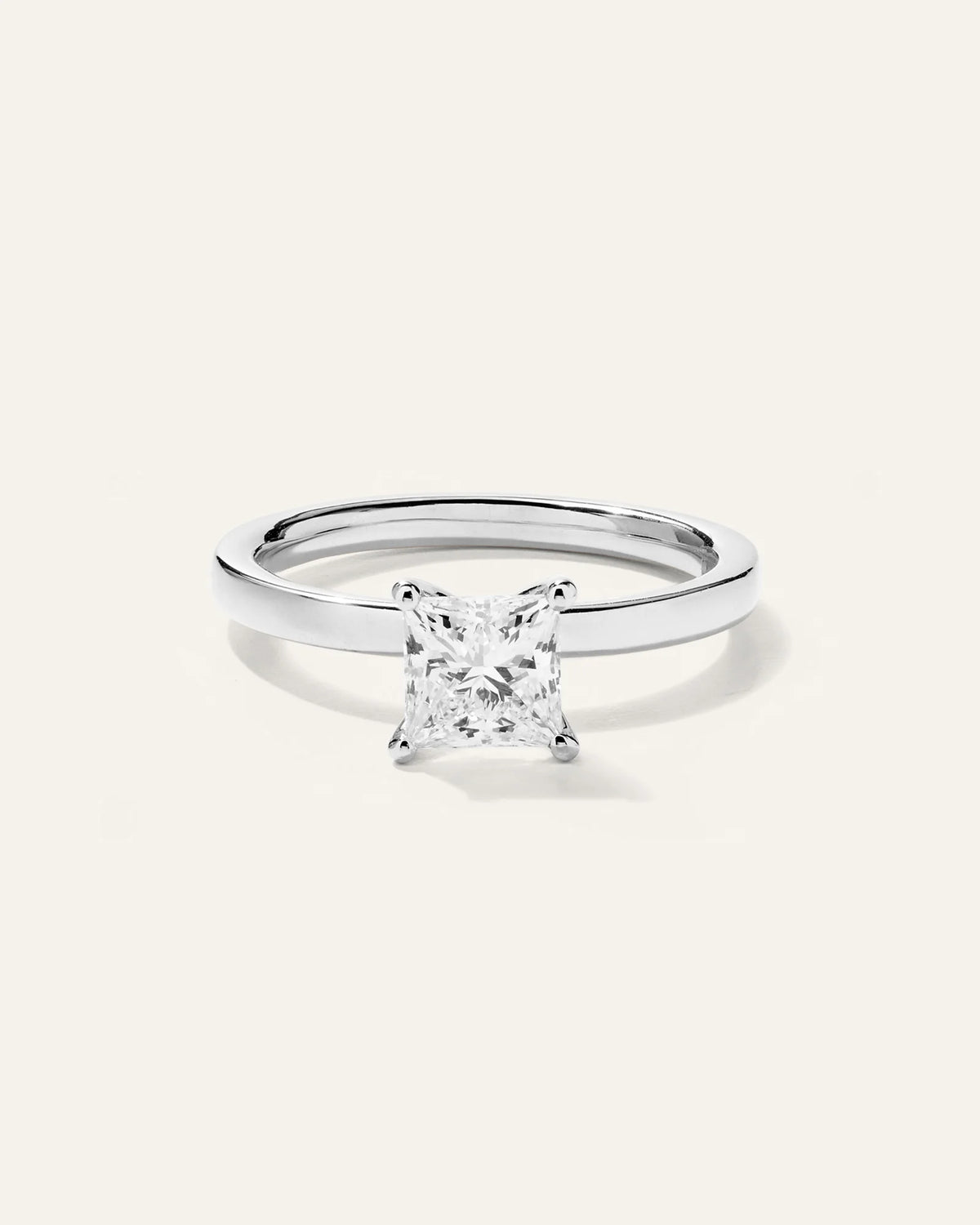 Lab Grown Diamond Princess Comfort Fit Engagement Ring - 1ct - 4 / Yellow Gold