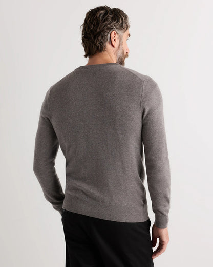 Mongolian Cashmere Henley Sweater - S / Brown