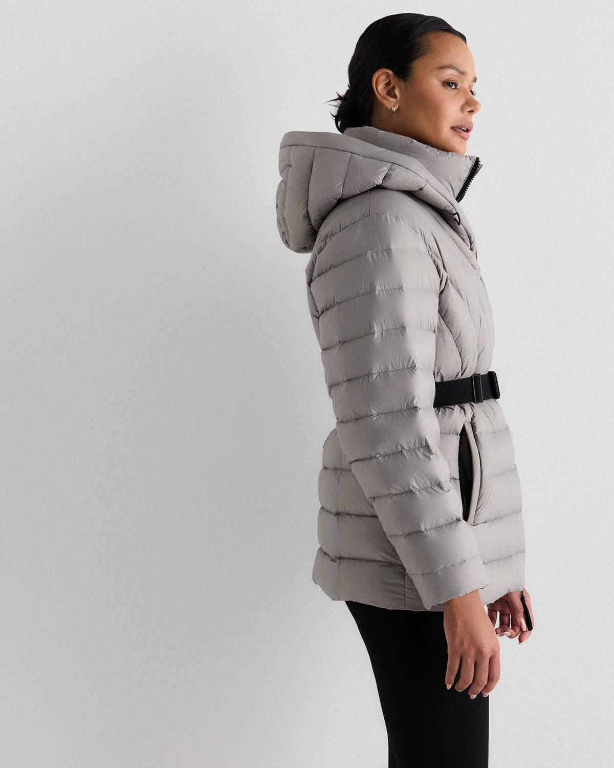 Responsible Down Belted Puffer Coat - XS / Hot Fudge