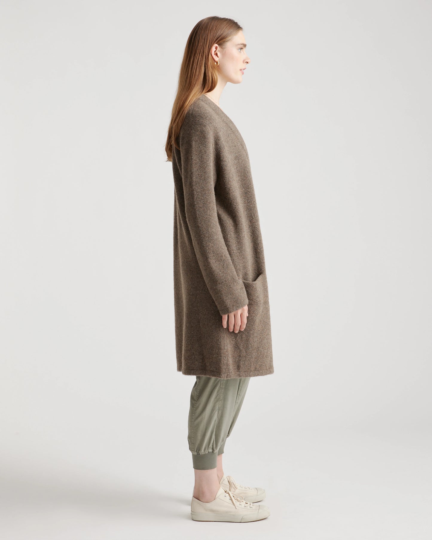 Superfine Merino Wool Sweater Coat - XS / Heather Grey