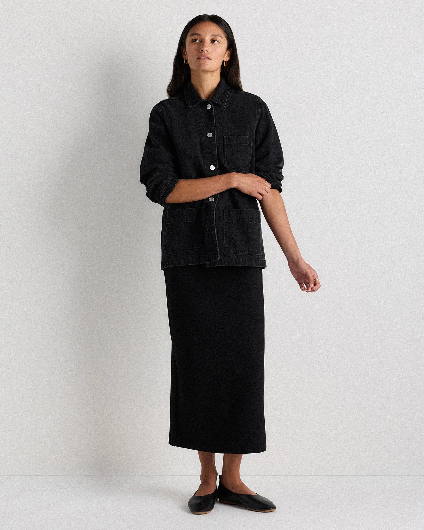 100% Organic Cotton Denim Chore Jacket - XS / Indigo Blue