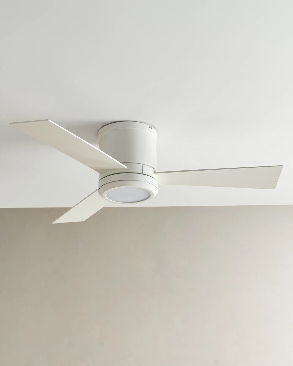 Simple Metal Hugger LED Ceiling Fan - 42" / White