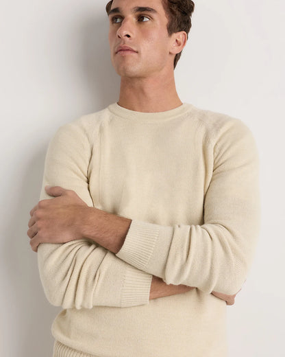 Alpaca-Wool Crewneck Sweater - S / Natural