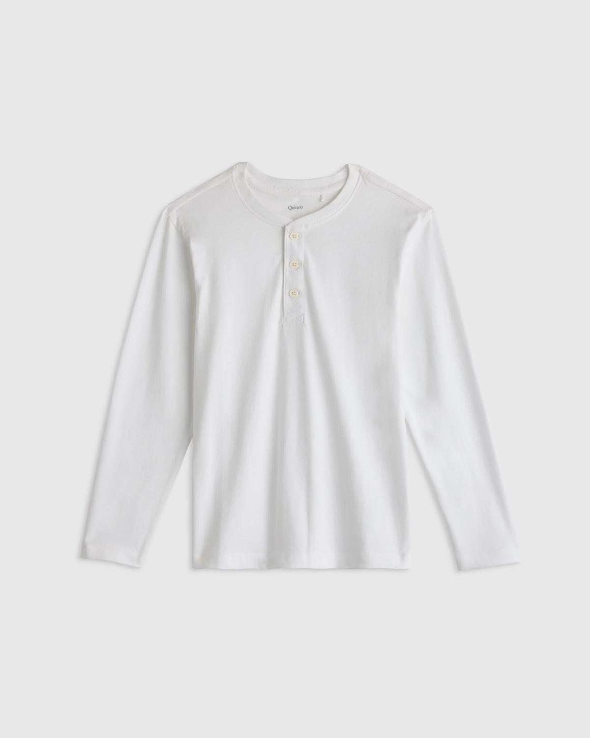 100% Organic Cotton Long Sleeve Henley Tee - 6 / Oatmeal Stripe