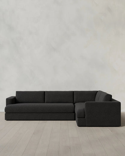 Sierra Curved Arm L Sectional in Performance Boucle - Right Arm / Mushroom