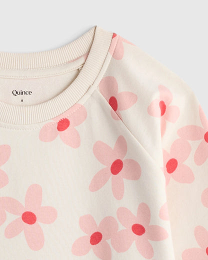 Organic Cotton French Terry Crew Neck Sweatshirt - 6 / Heart Graphic