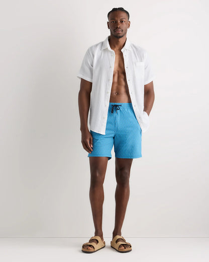 Italian Swim Trunks - 7" - XS / Navy Diamond Geo