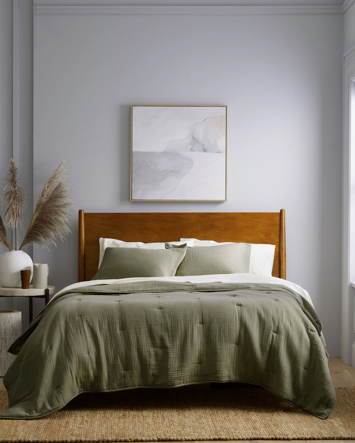 Organic Cotton Gauze Dream Quilt Set - Twin / Dried Sage
