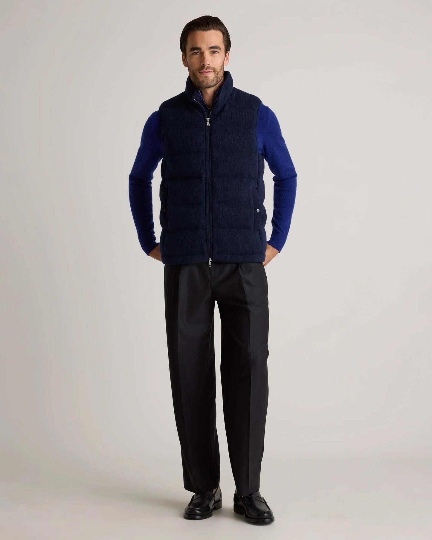 Mongolian Cashmere Puffer Vest - S / True Navy