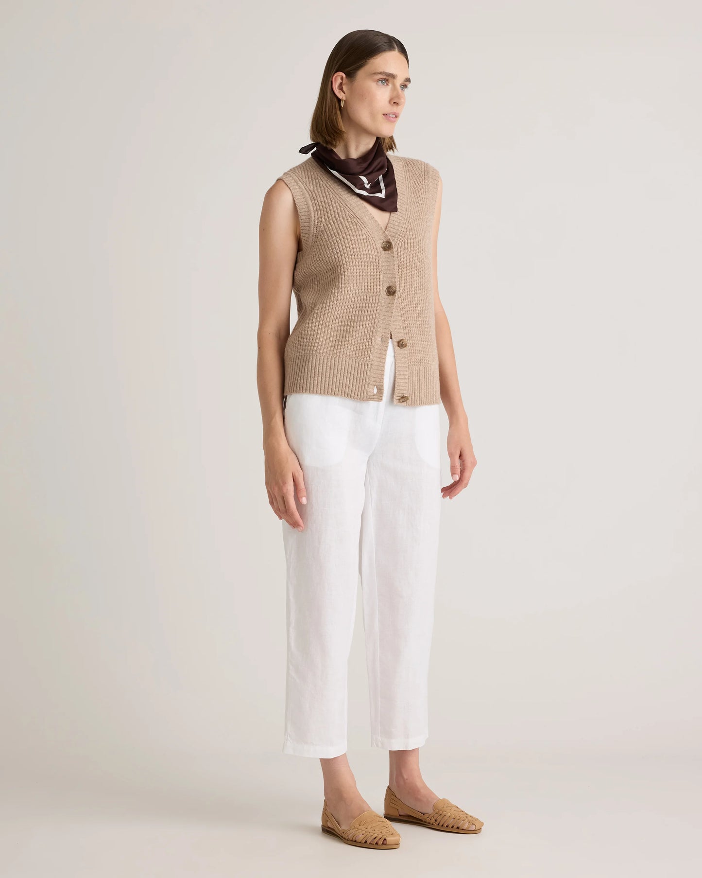 Mongolian Cashmere Fisherman Sweater Vest - XS / Oatmeal
