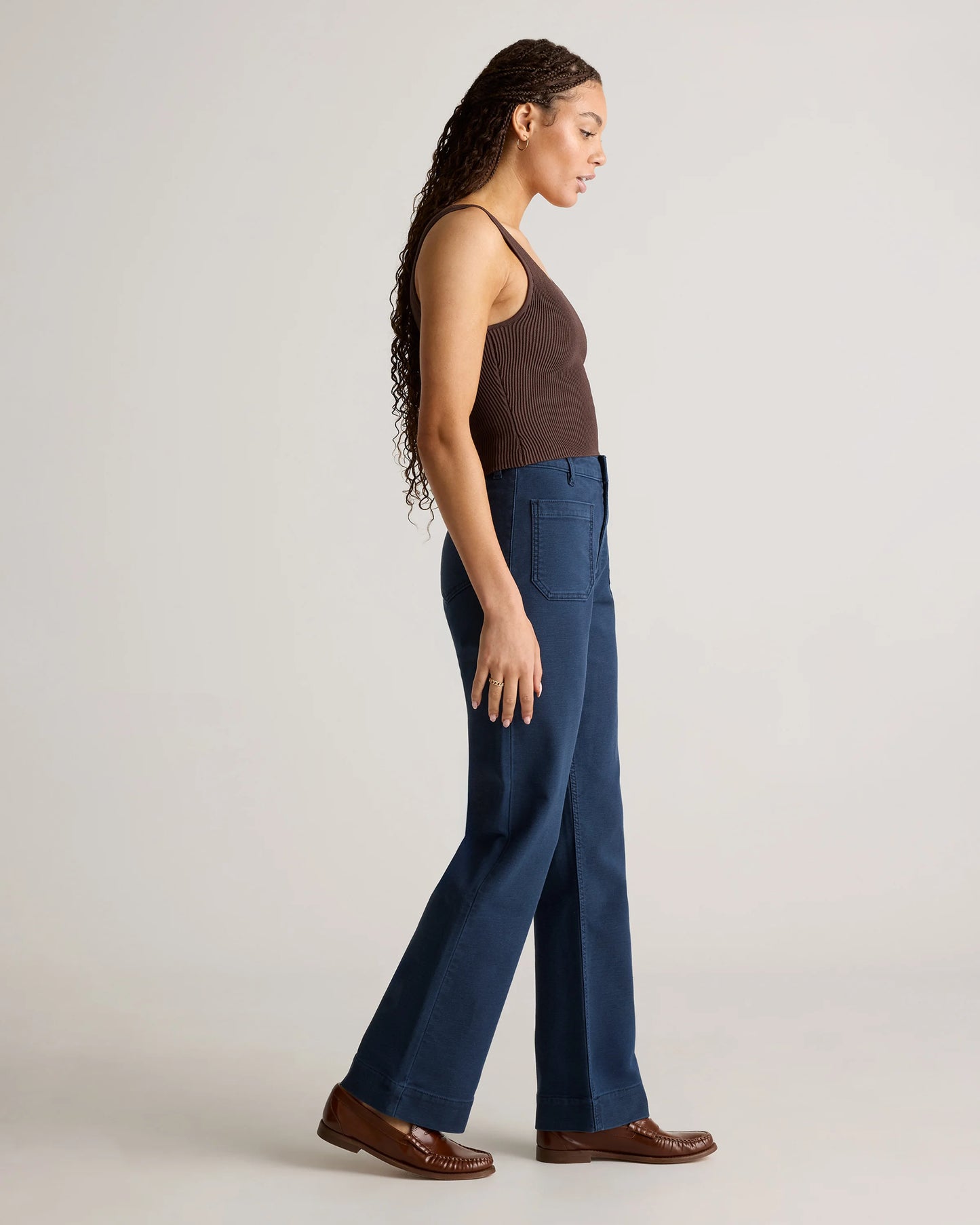 French Terry Wide Leg Pants - 0 / Bayberry Olive