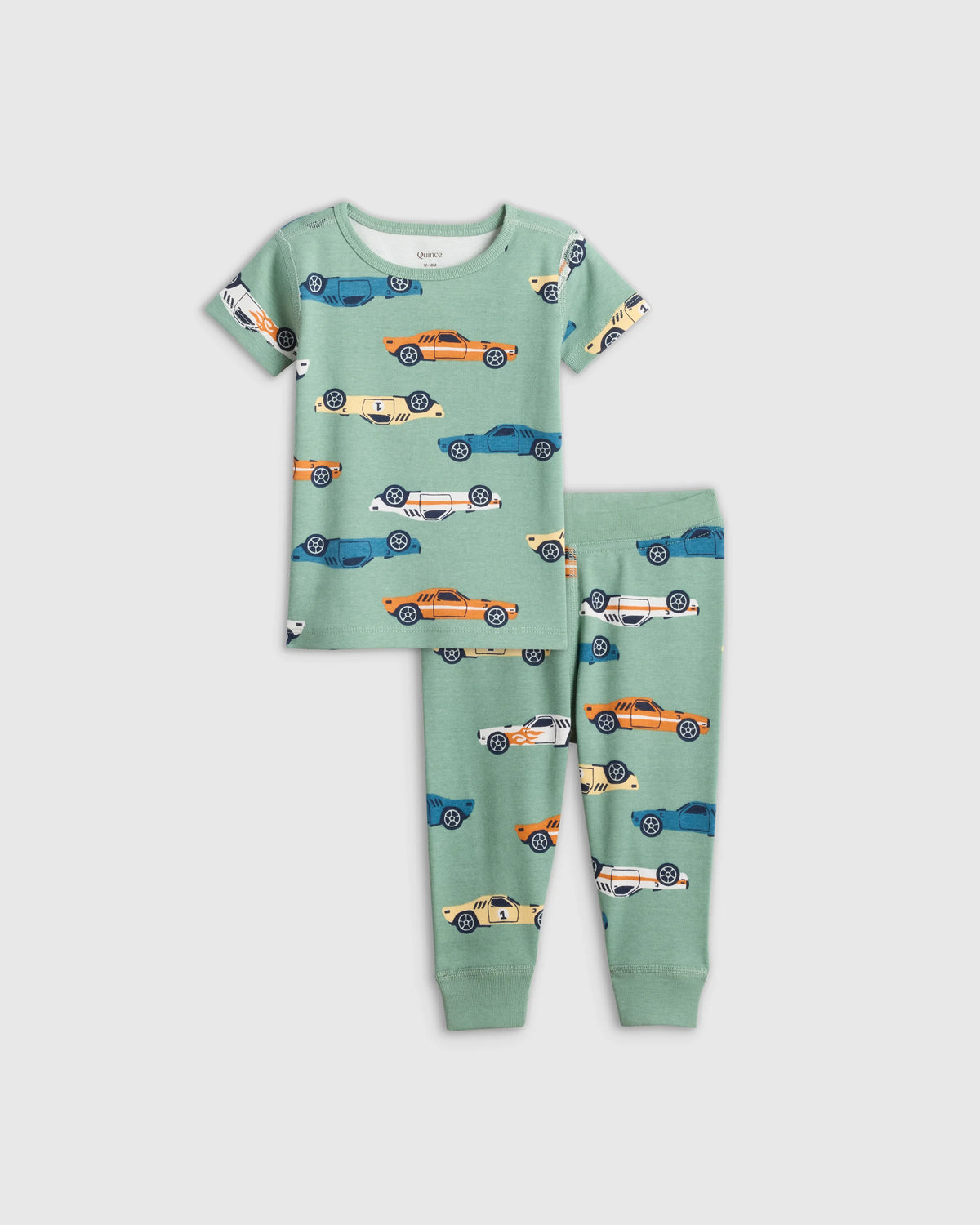 100% Organic Cotton Short Sleeve and Pant Pajama Set - 12-18M / Planets