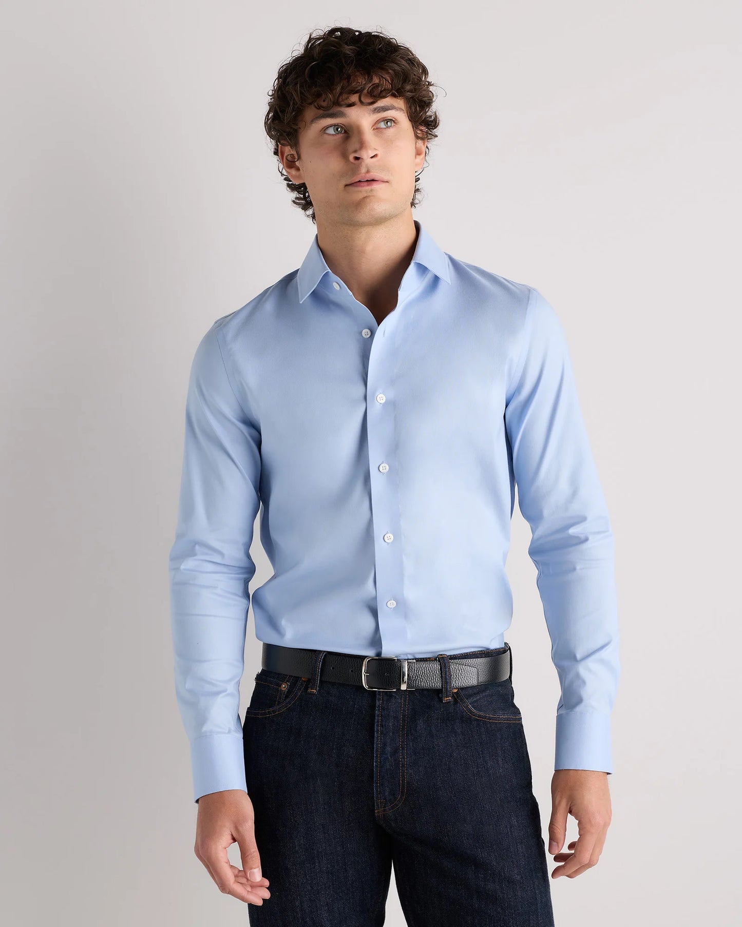 Organic Cotton Oxford Non-Iron Dress Shirt - S / Pale Blue