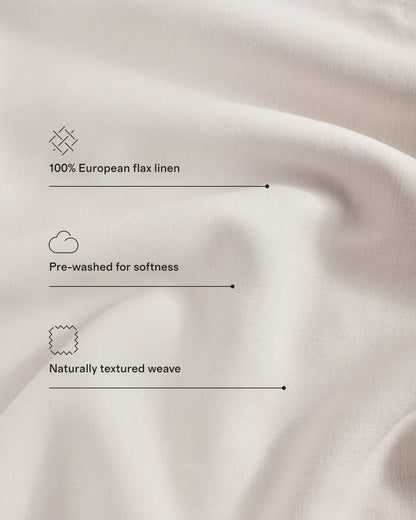 European Linen Stripe Pillowcases Set - Standard / Willowleaf/White Stripe