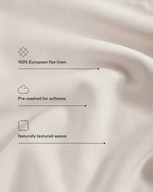 European Linen Stripe Duvet Cover Set - Twin / Natural/White Stripe