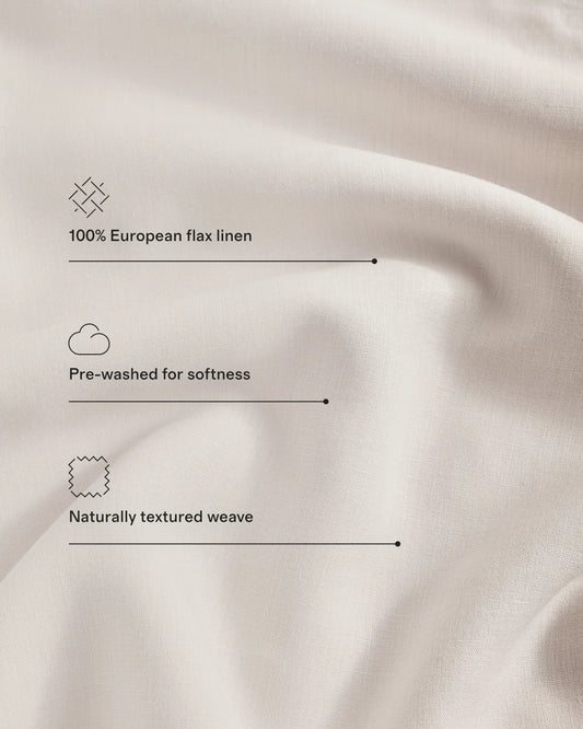European Linen Stripe Duvet Cover Set - Twin / Natural/White Stripe