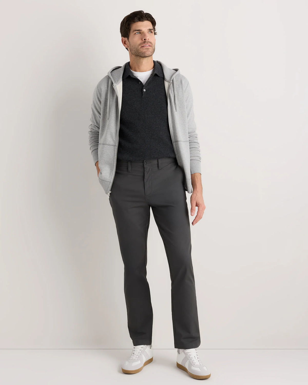 Organic Cotton Stretch Chino Pants - Straight - 30X30 / Stone