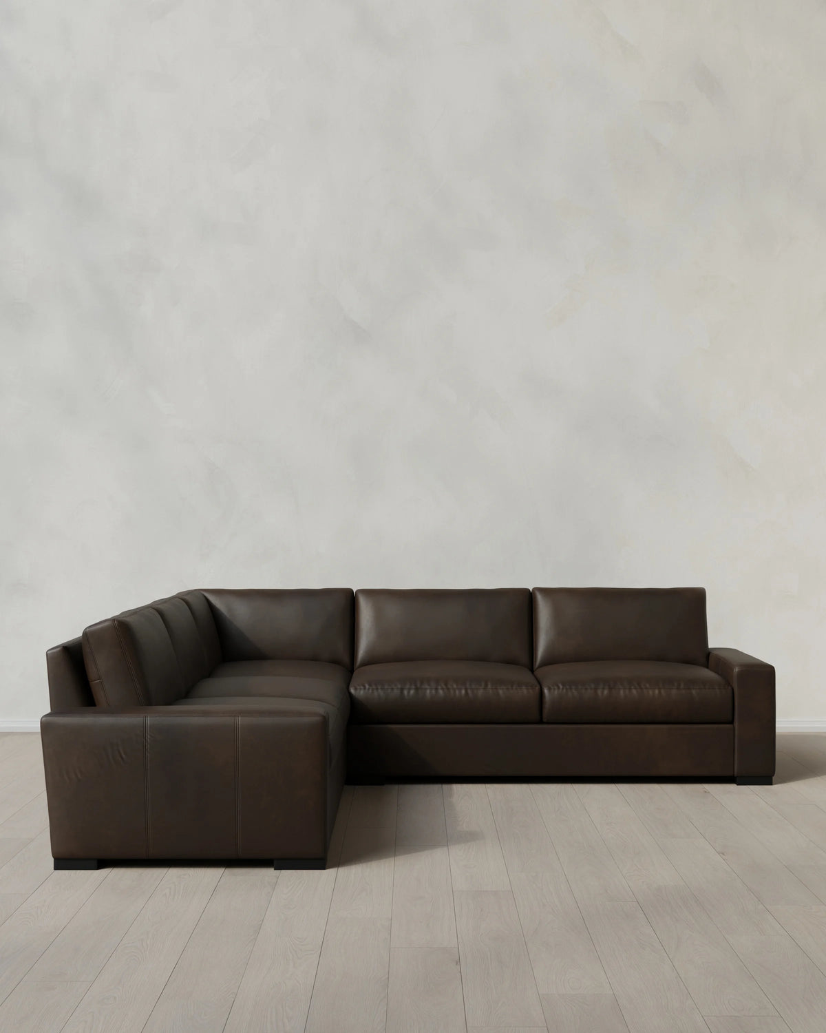 Stillman L Sectional in Leather - 116x116 / Auburn