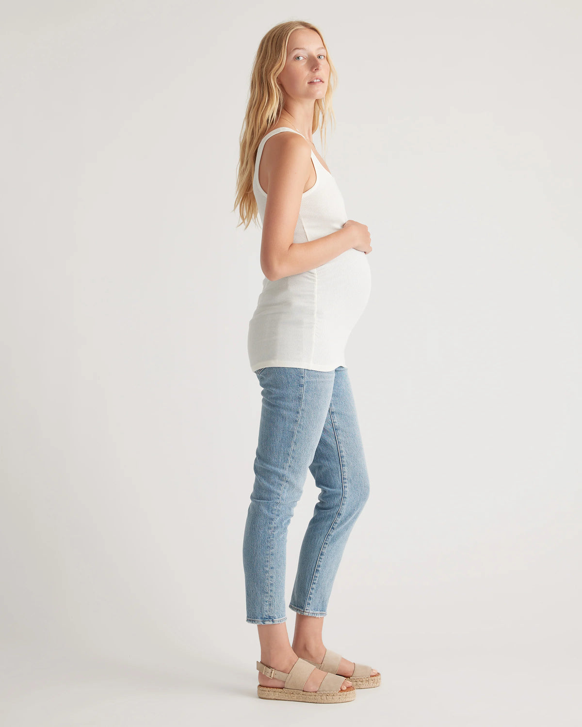 Bamboo Rib Maternity Scoop Neck Tank - XS / Deep Navy