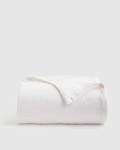 Luxury Organic Cotton Bed Blanket - Twin / White