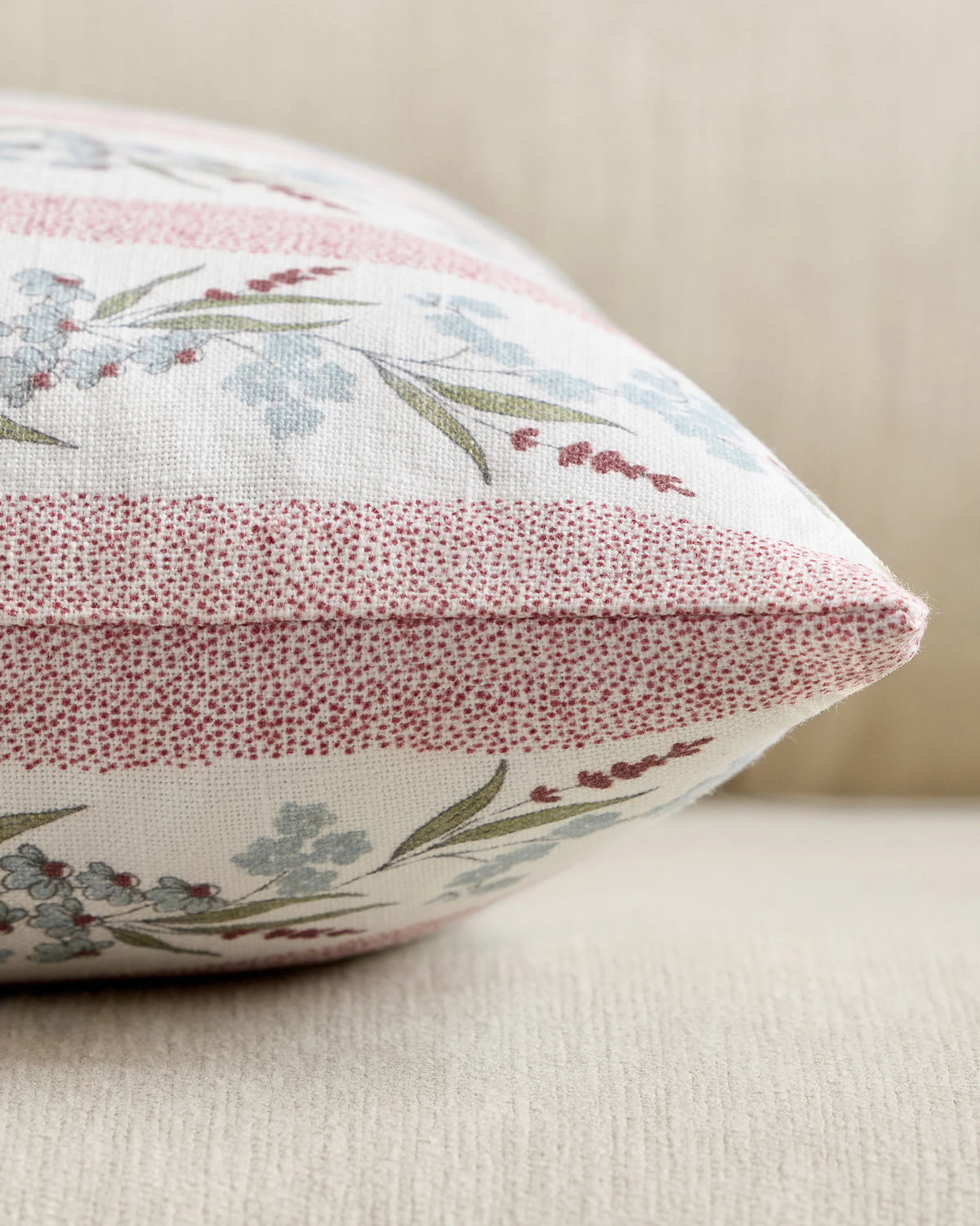 Wildflower Cotton Pillow Cover (Set of 2) - 12x20 / Tan Stripe