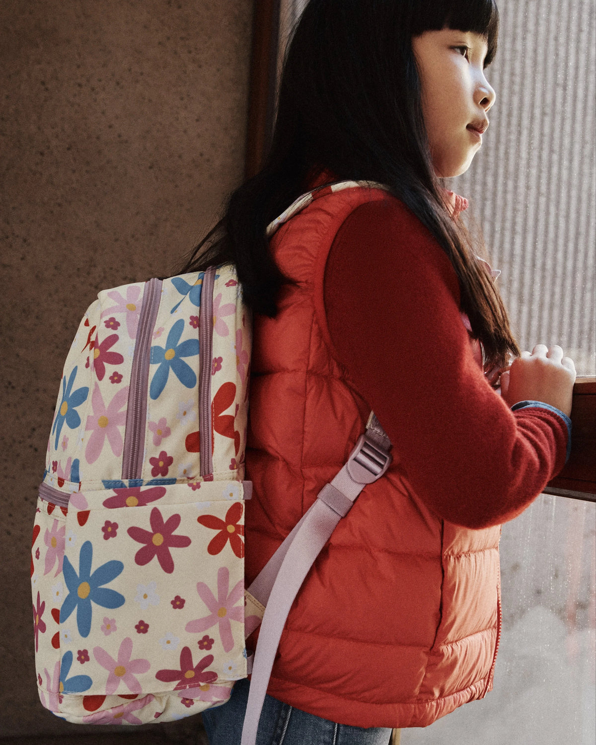 Recycled Double Pocket Backpack - One Size / Rainbow Clouds