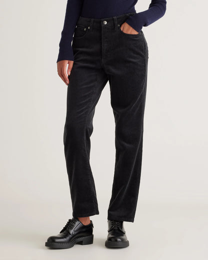Organic Stretch Corduroy Straight Leg Pants - 0 / Espresso