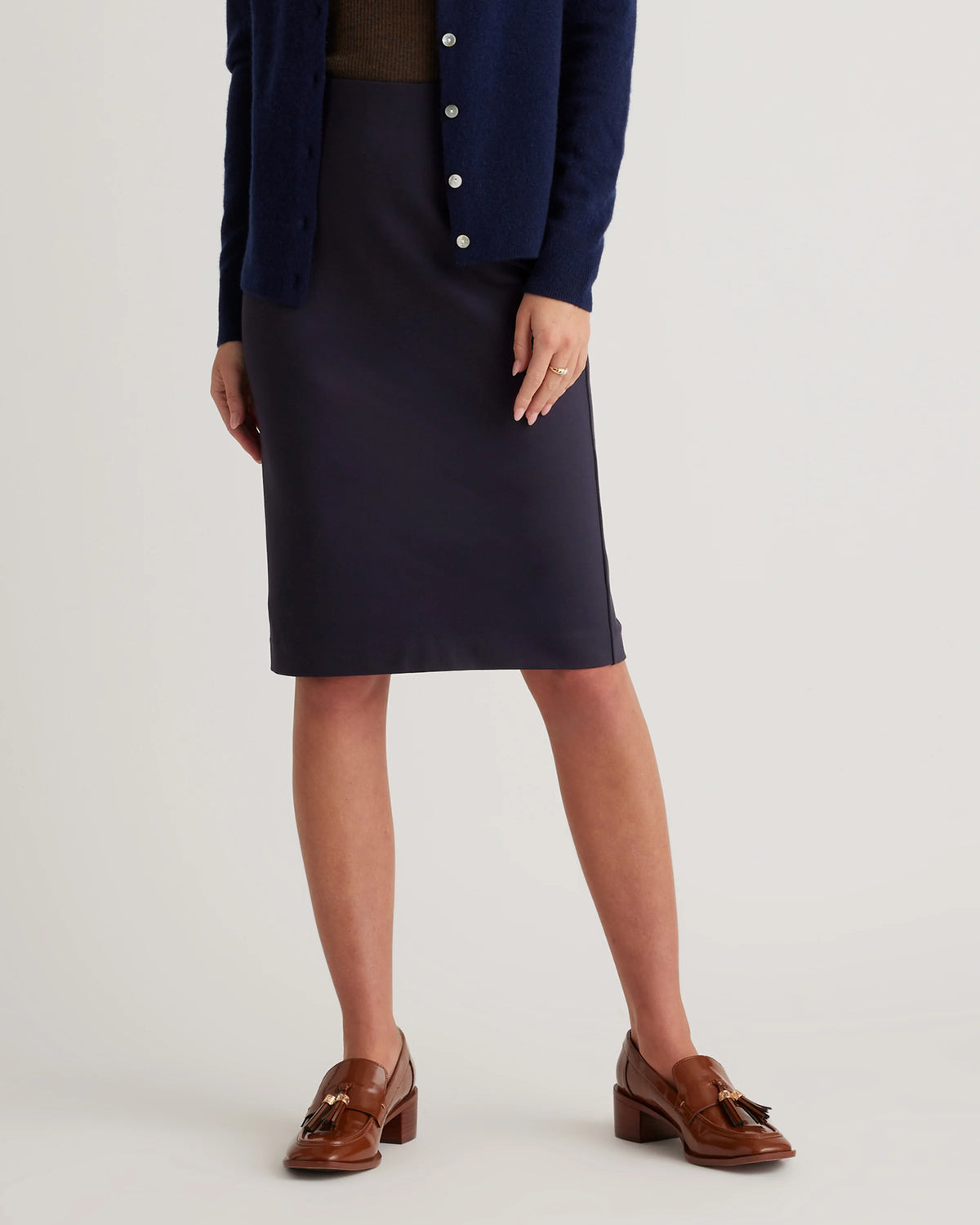Ultra-Stretch Ponte Pencil Skirt - XS / Charcoal
