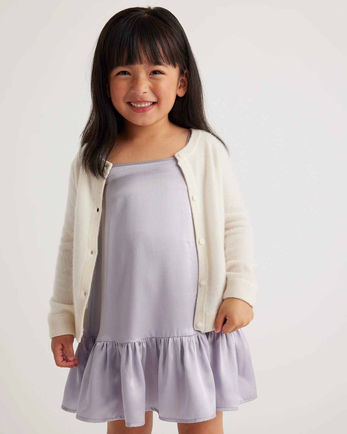 100% Washable Silk Dress - 2T / Grey Lilac