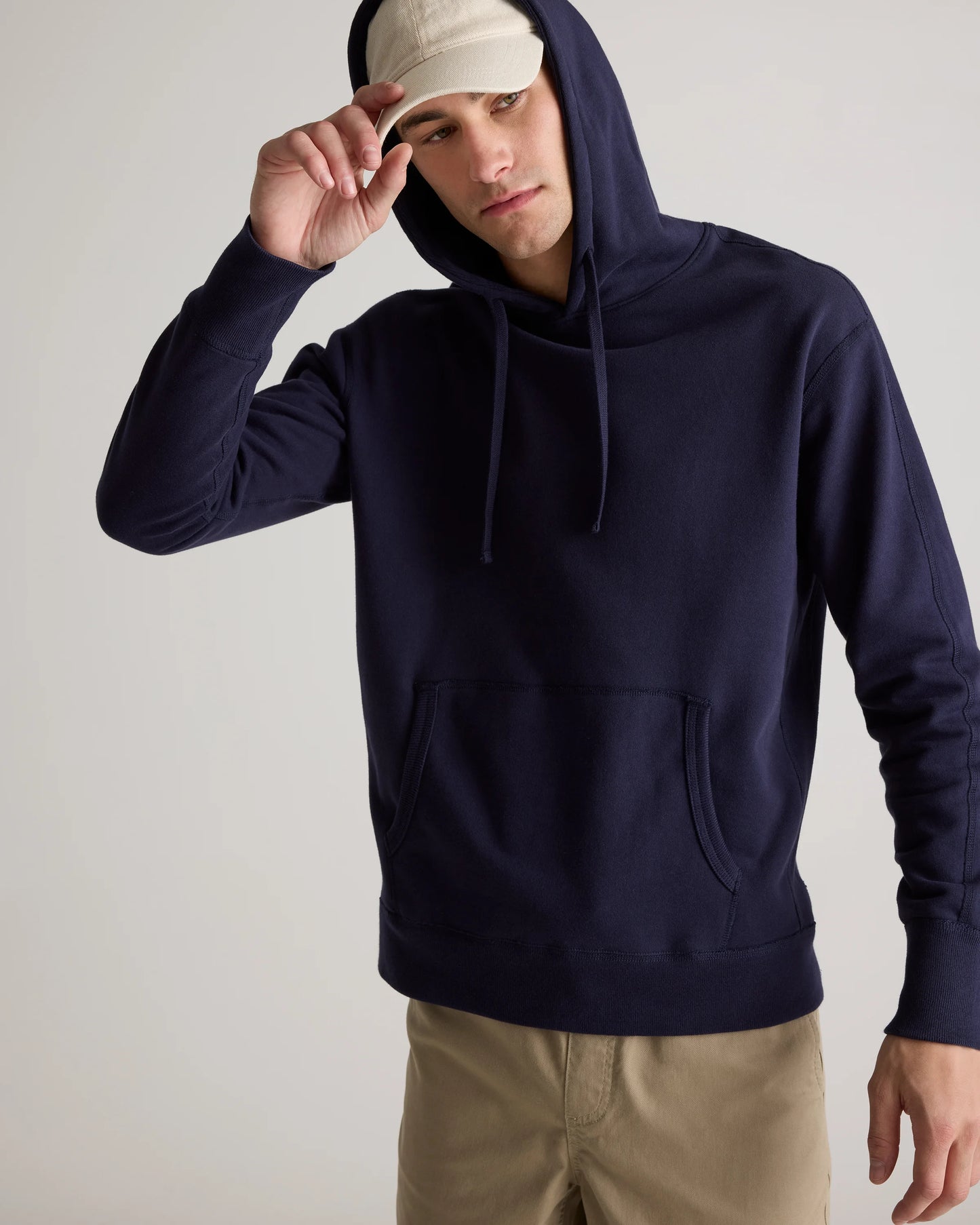 Organic Midweight French Terry Pullover Hoodie - S / Light Heather Grey