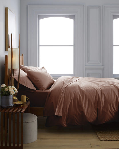 Organic Crisp Percale Duvet Cover - Twin / Ivory