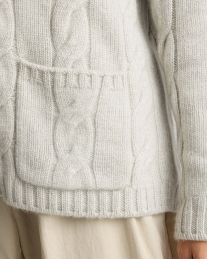 Luxe Baby Cashmere Cable Cardigan - XS / Pearled Ivory